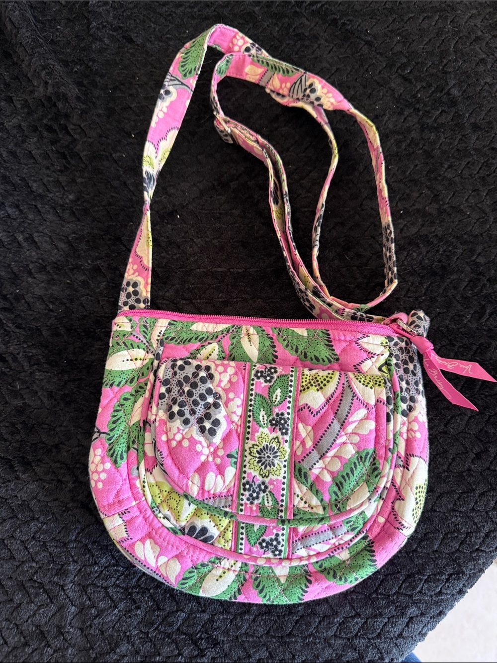 Vera Bradley Pink Floral Quilted Crossbody Bag